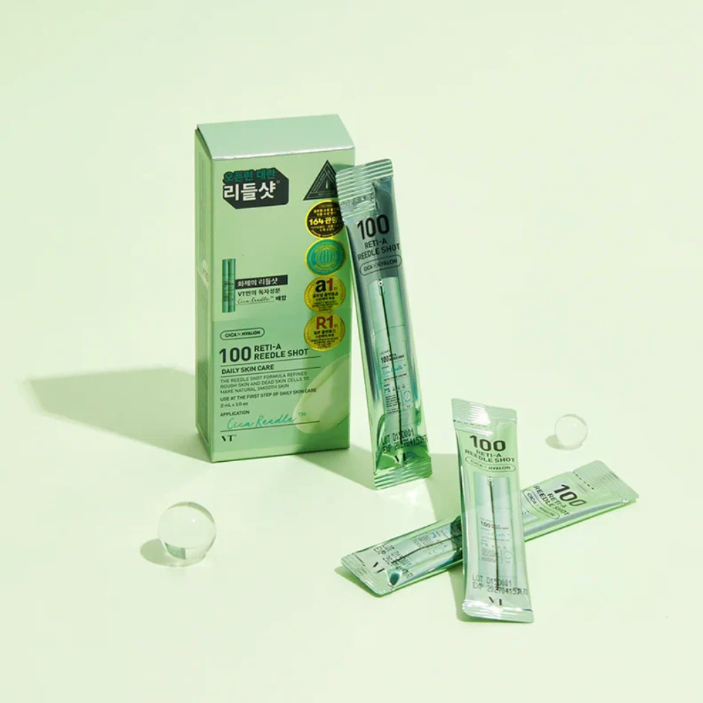 VT COSMETICS Reti-A Reedle Shot 100 Stick Pouch - aktyvaus veikimo ampulė su retinoliu