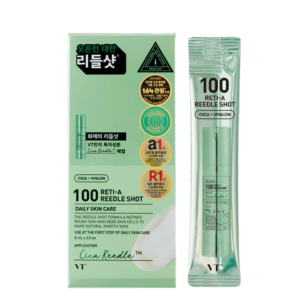VT COSMETICS Reti-A Reedle Shot 100 Stick Pouch - aktyvaus veikimo ampulė su retinoliu